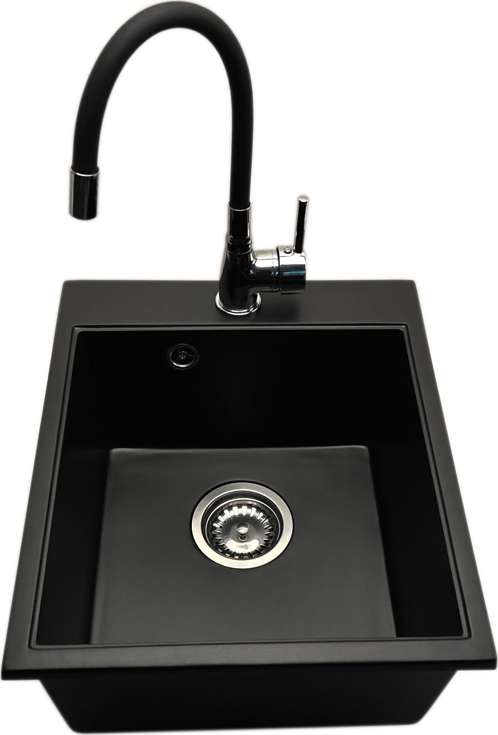 Zlewozmywak PREHNIT Zlewozmywak jednokomorowy COBALT czarny + bateria LAVO