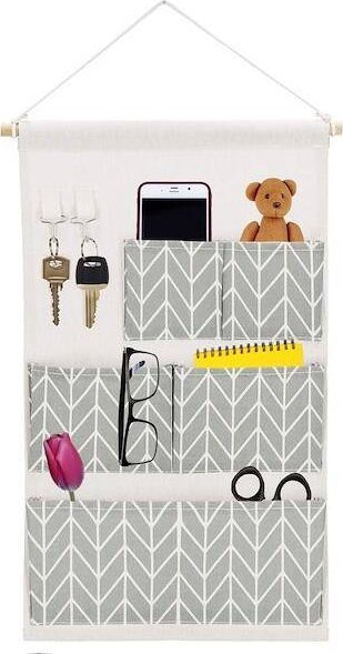 Springos Organizer do przechowywania zabawek pojemnik z 5 kieszeniami, wiszący jodełka UNIWERSALNY