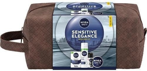 NIVEA_SET Men Sensitive Elegance Sensitive łagodząca pianka do golenia 200ml + Sensitive łagodzący balsam po goleniu 100ml + Creme uniwersalny krem do