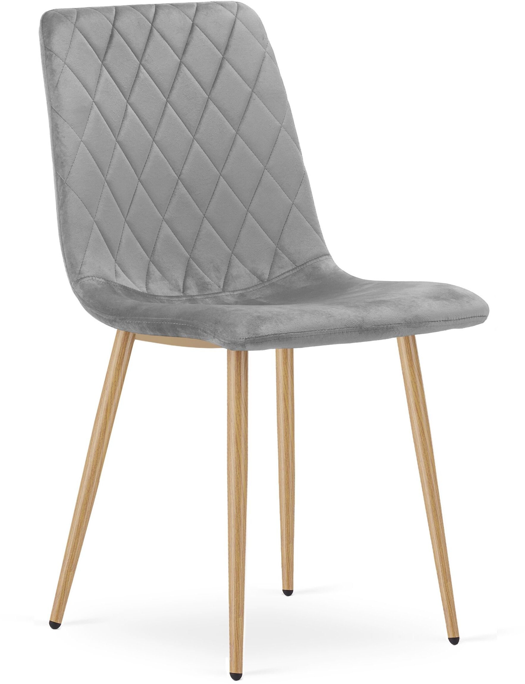 Krzesło tapicerowane jasnoszare welurowe TURIN do kuchni i jadalni