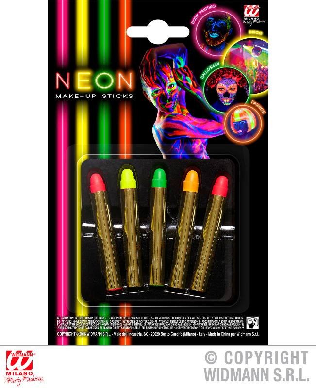 Kredki neonowe do malowania twarzy i ciała 5 kol.