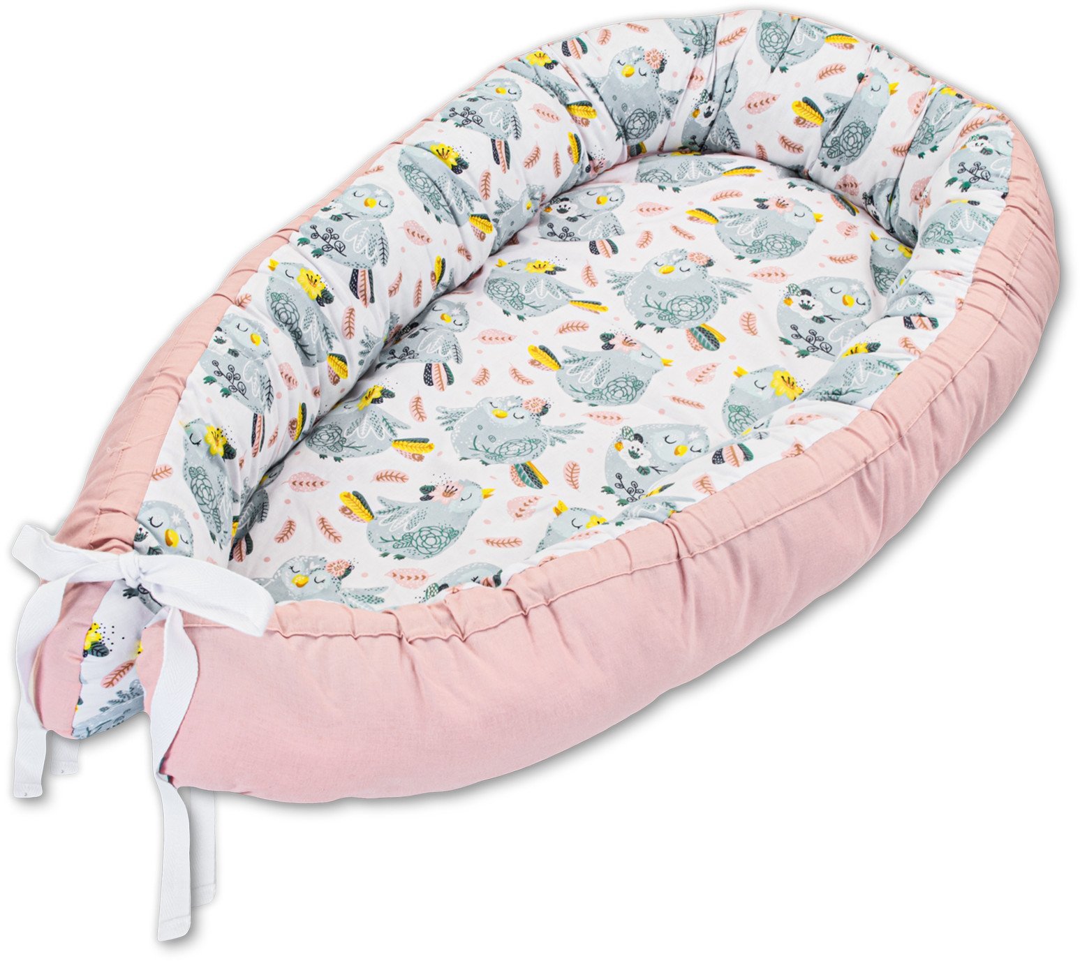 Lulando LULANDO BABYNEST 80 X 45 CM ROSA VOGELCHEN