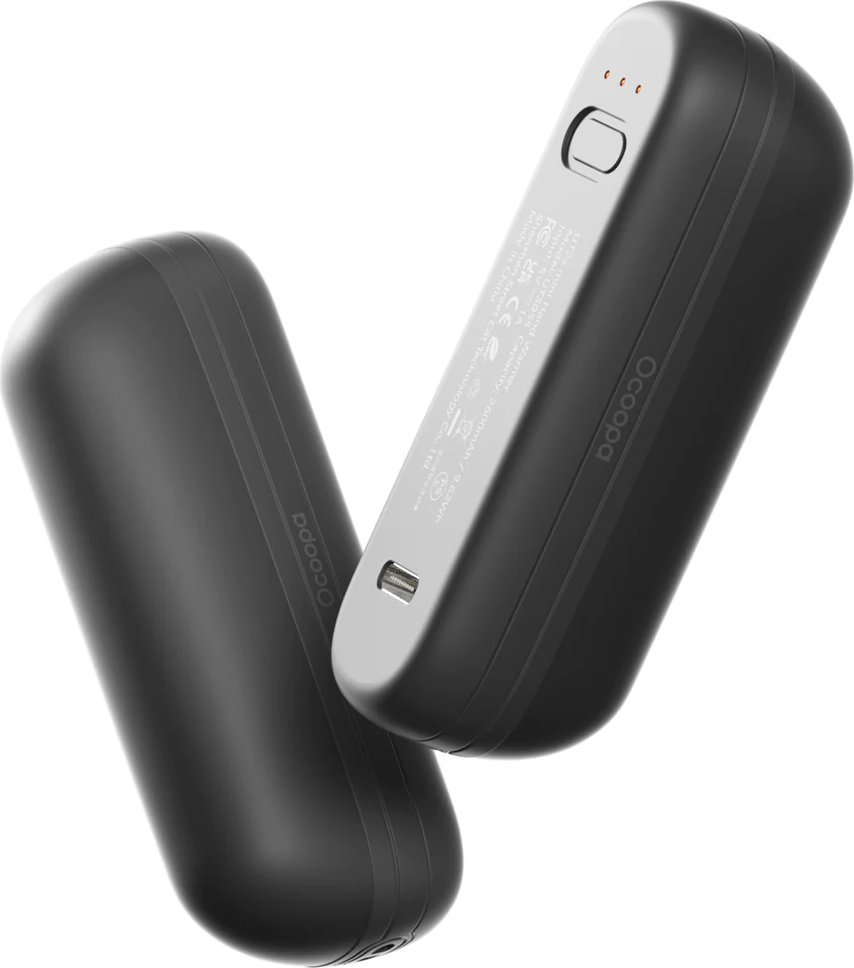 Ocoopa UT2s Mini, elektroniczny ogrzewacz dłoni, 5200 mAh, do 6 godzin, czarny