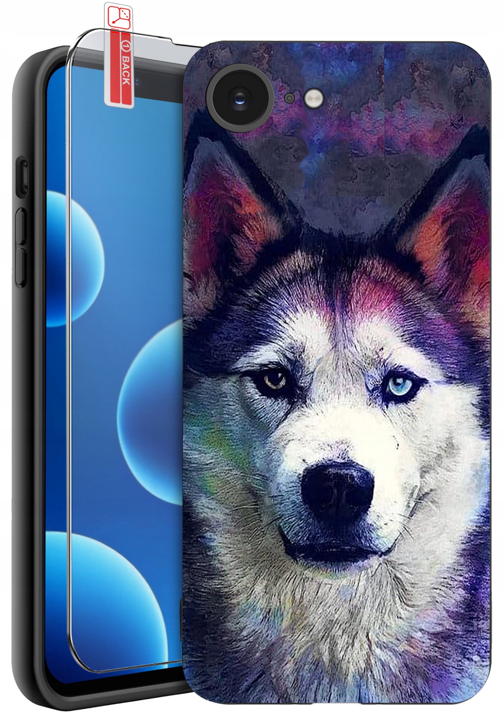 ETUI do iPhone 16e | WZORY | SILIKONOWE MATT CASE + SZKŁO 9H