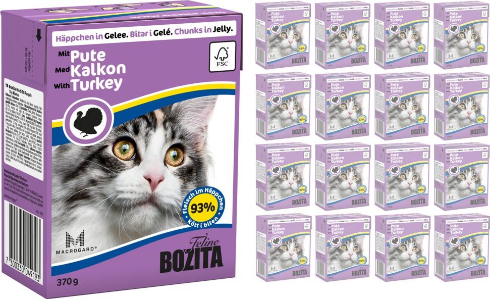 Bozita BOZITA Cat Kawałki Indyka W Galaretce 16 x 370g