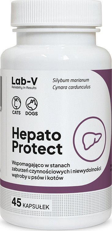 LAB V LAB-V Hepato Protect Wspomaganie funkcji wątroby dla psów i kotów 45 kapsułek