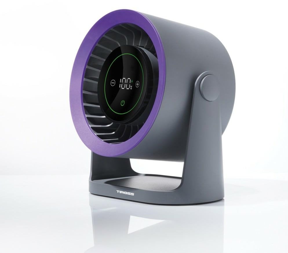 TIROSS WENTYLATOR AKUMULATOROWY Z WYŚWIETLACZEM LED