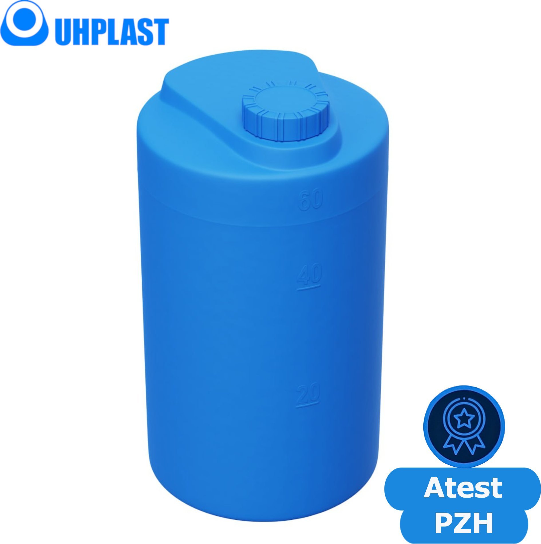 UHP Zbiornik na płyny 60l UHP VERTICON CHEMO-TRANSPORT V-60 Niebieski