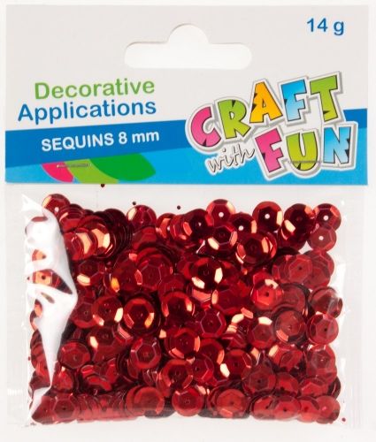 Craft with Fun Cekiny metalc guzik czerwone 8mm (384020)