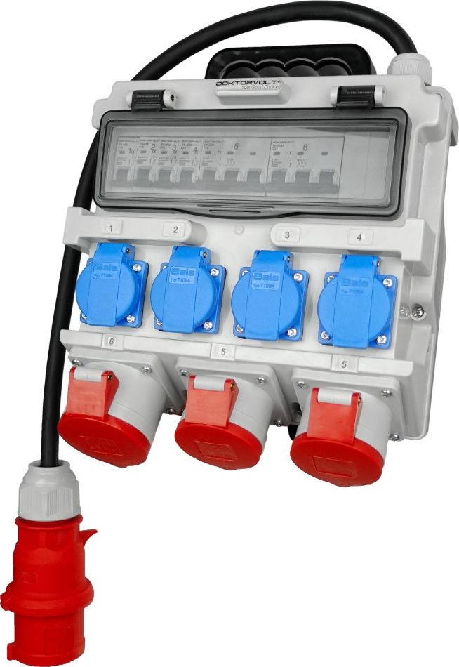 Doktorvolt Rozdzielnica budowlana TR-S 32A 2x16A 4x230V Schuko Doktorvolt 7273