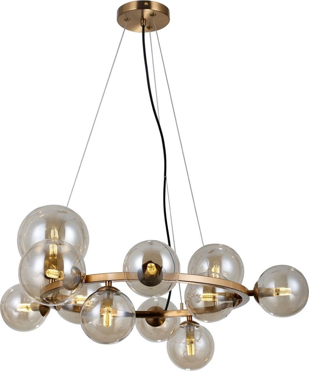 Lampa wisząca Italux Wisząca lampa do salonu Canello PND-406007-11-HBR Italux kule balls mosiądz