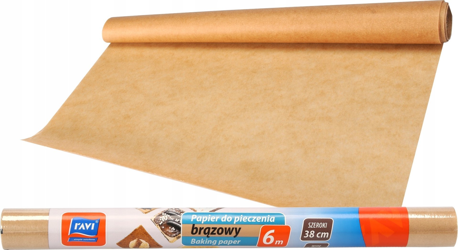 Kadax Papier Do Pieczenia Brązowy Rolka Tuba 38 cm 6 M