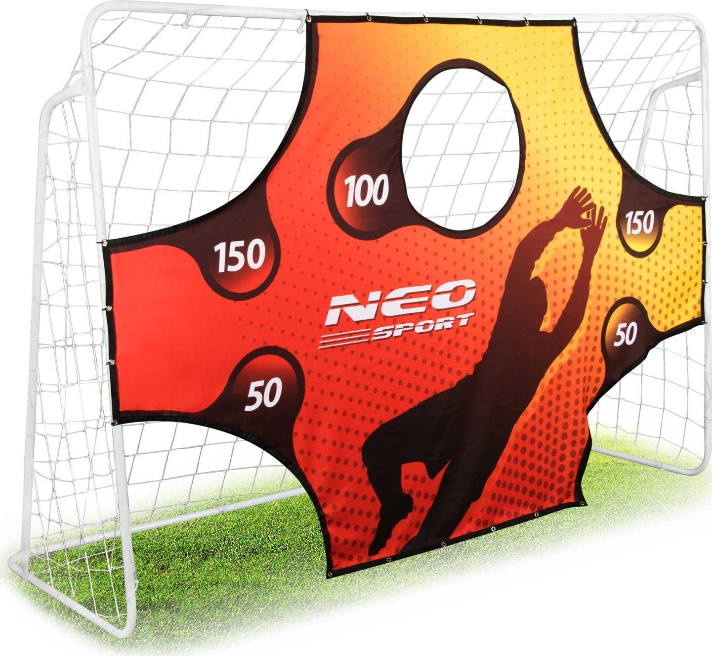 Neo-Sport Bramka do piłki nożnej 245x155x80cm+mata celownicza