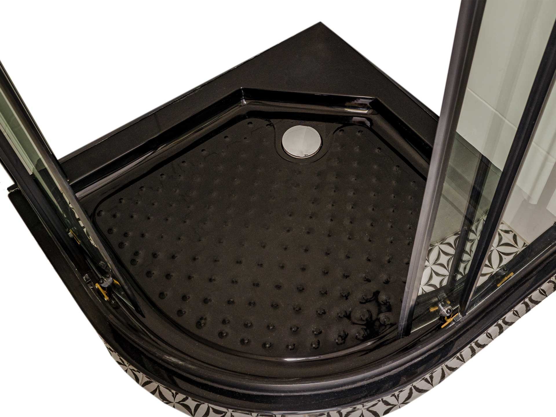 Brodzik Toule Brodzik do kabiny 80x80 prysznicowej czarny BLACK LOFT Lisa