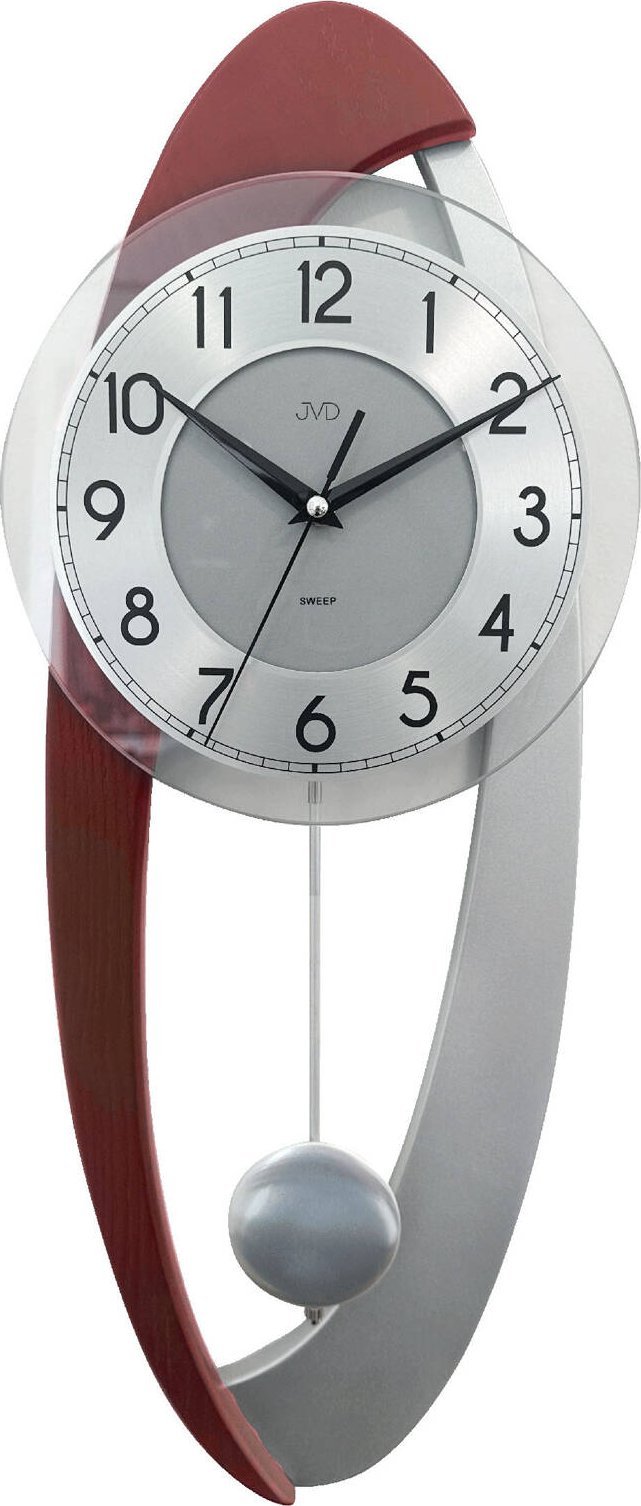 Zegar ścienny z wahadłem JVD NS11004.23 cichy mechanizm 22 x 59 cm .