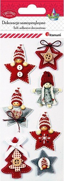 Titanum Naklejki dekoracyjne gwiazdki ludziki 7 szt Titanum Christmas
