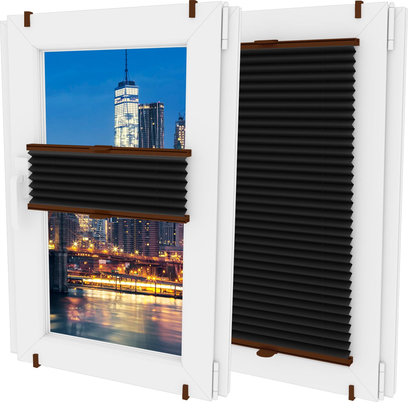 Oslonaokna 'Roleta plisowana plisa wysokość do 150cm kolor Czarny'