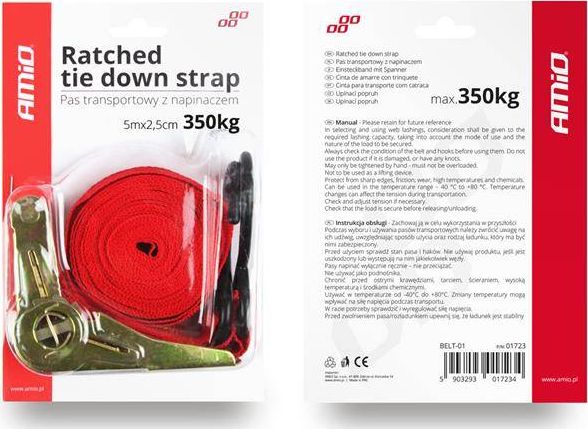 AMiO Pas transportowy z napinaczem 350kg 5m BELT-01
