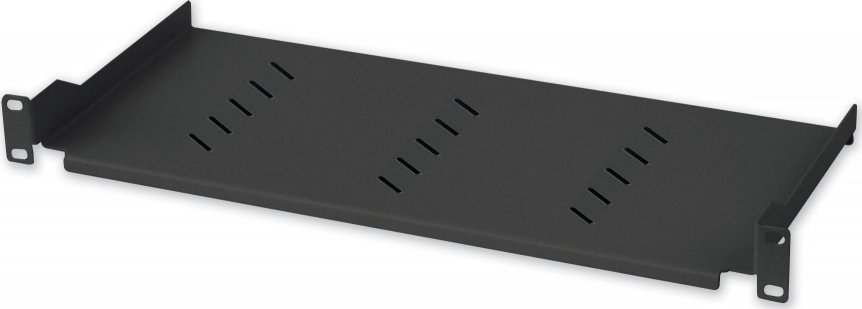 Techly Techly 360882 Półka 1U 150mm rack 19, 2 punkty mocowania, perforowana, czarna