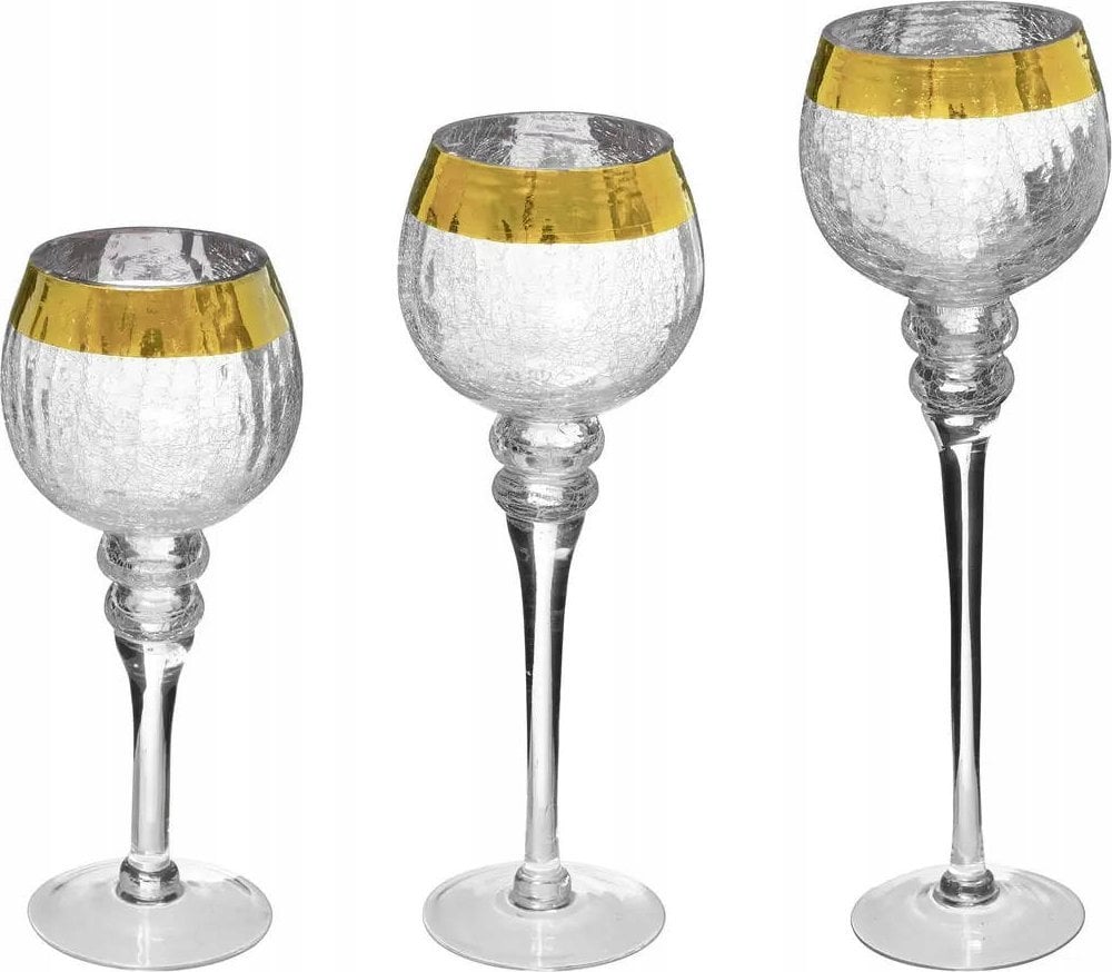 Atmosphera Zestaw świeczników w formie kielichów, wys. 30/35/40 cm