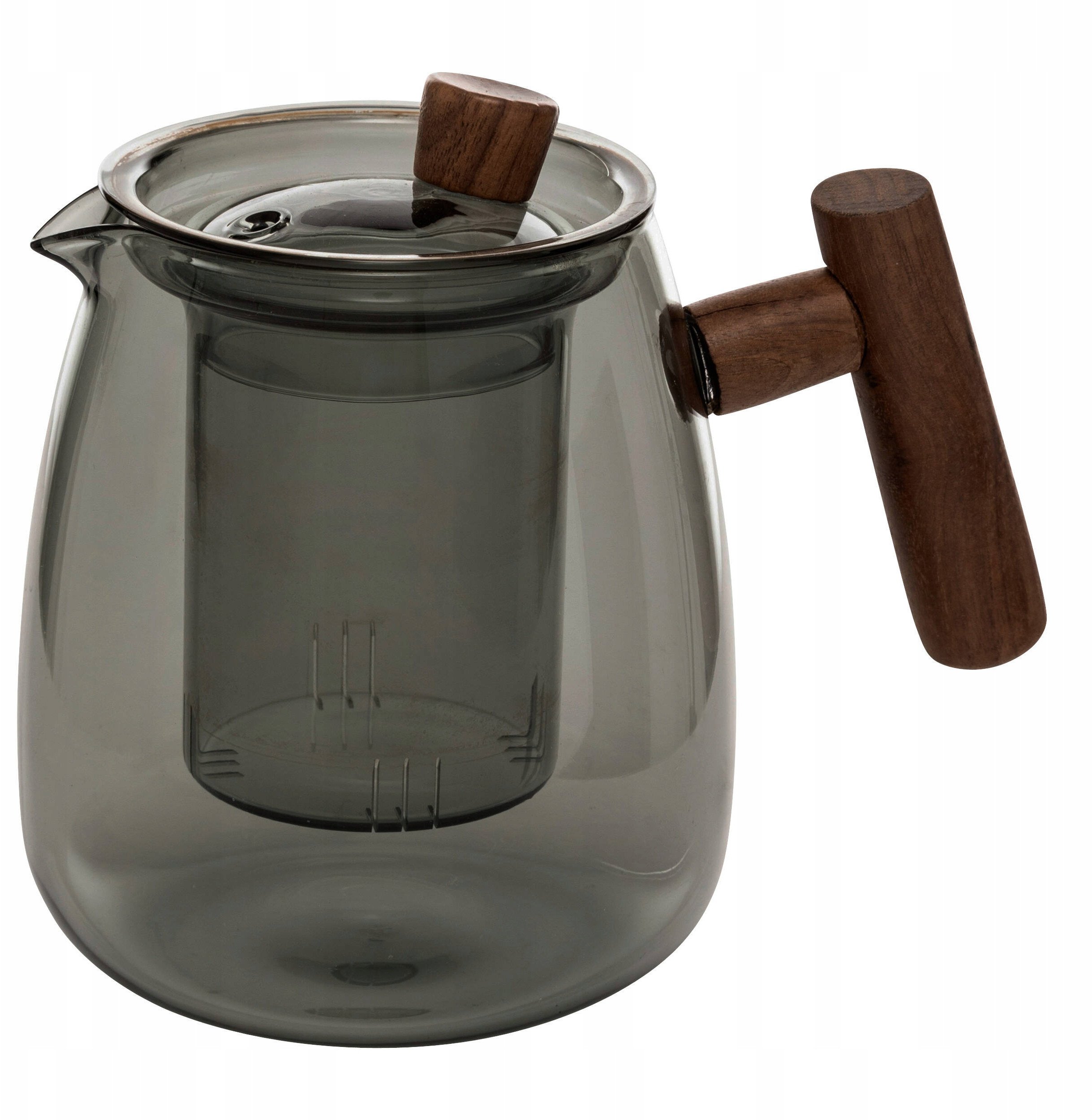 Dzbanek do zaparzania z szarego szkła TWISTED LIME, 800 ml