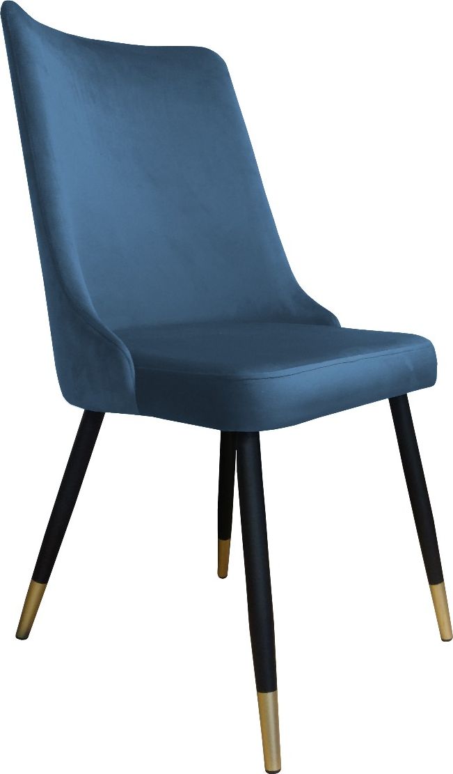 Atos Krzesło CYPRIAN 2 VELVET GOLD ciemno niebieskie tapicerowane ATOS