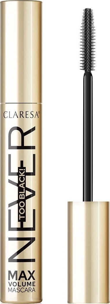 Claresa Claresa Never Too Black! super czarny tusz do rzęs zwiększający objętość 10g