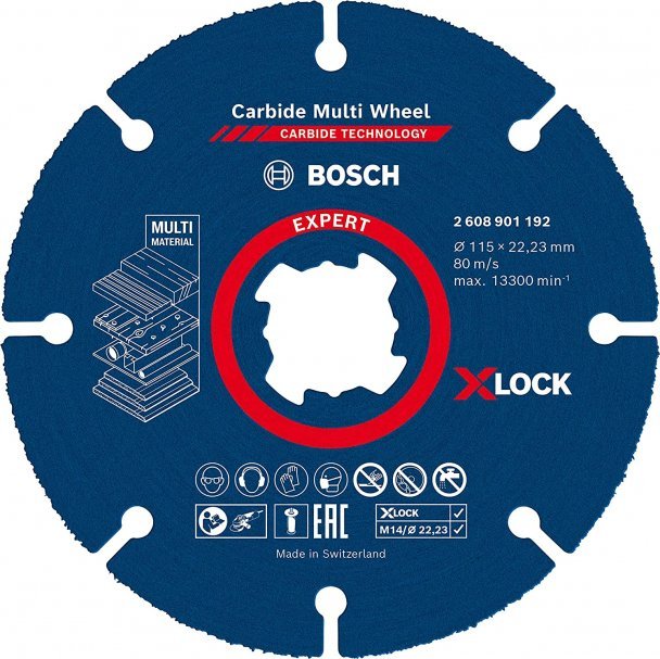 Bosch Bosch EXPERT X-LOCK Carbide MultiWheel cutting disc, O 115mm (for small angle grinders)