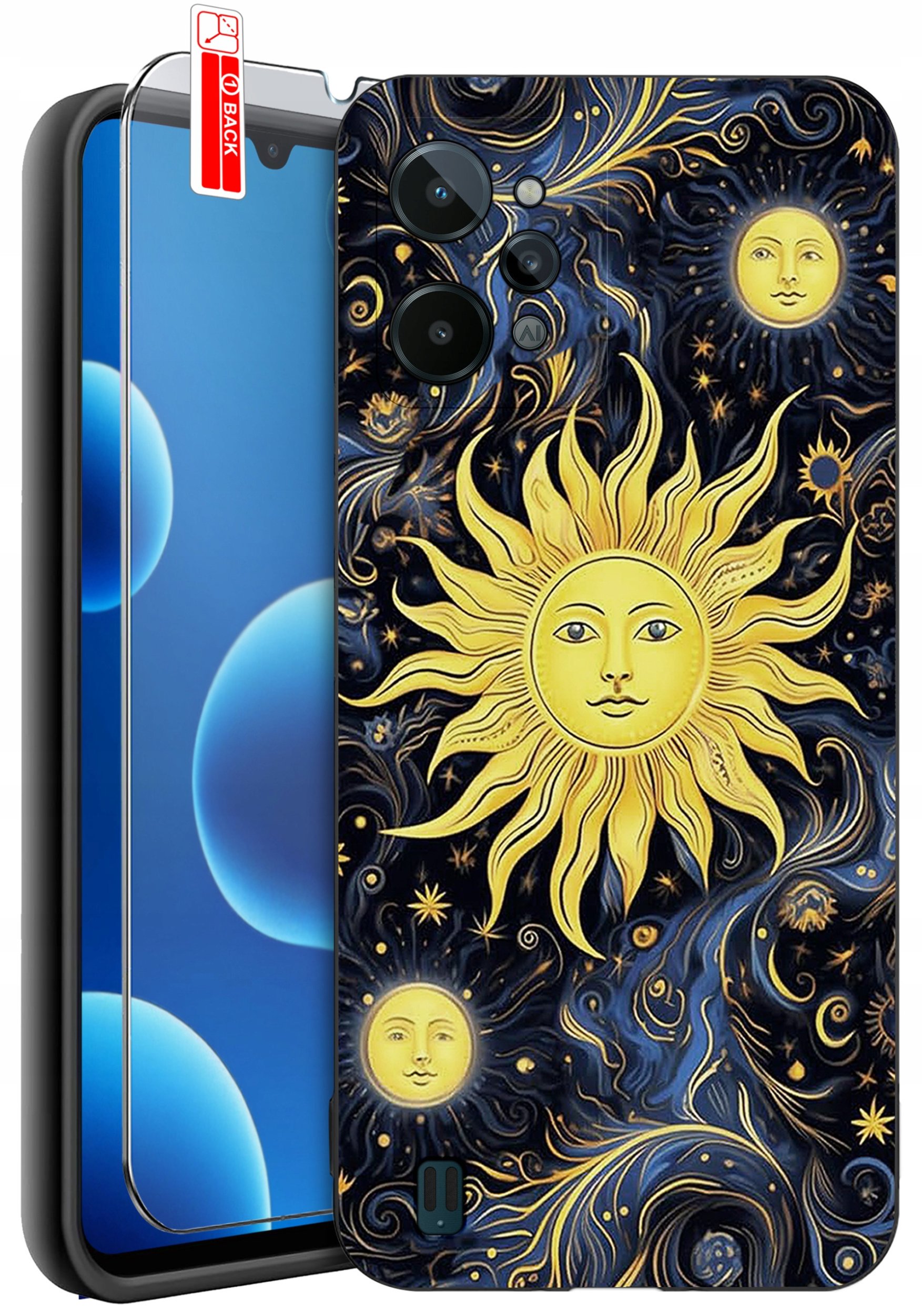 ETUI do Realme C31| WZORY | SILIKONOWE MATT CASE + SZKŁO 9H