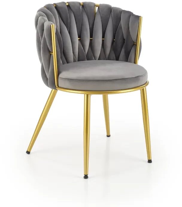 Krzesło tapicerowane K517 VELVET szare HALMAR