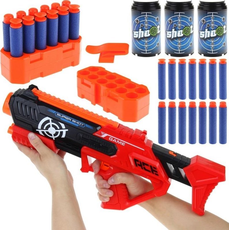 NoboKids Pistolet na Naboje Wyrzutnia Karabin Cel Puszki