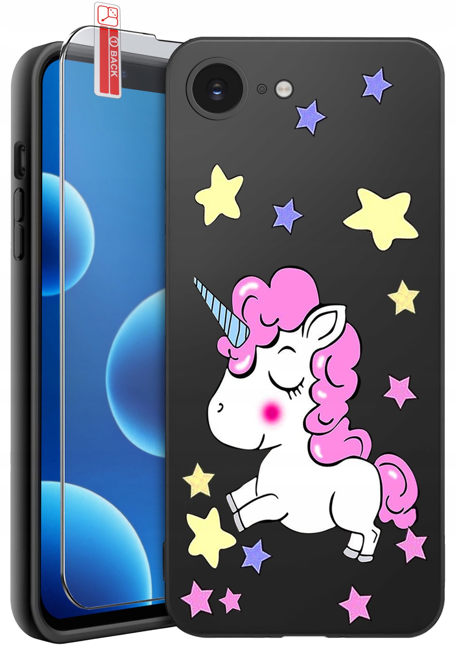 ETUI do iPhone 16e | WZORY | SILIKONOWE MATT CASE + SZKŁO 9H