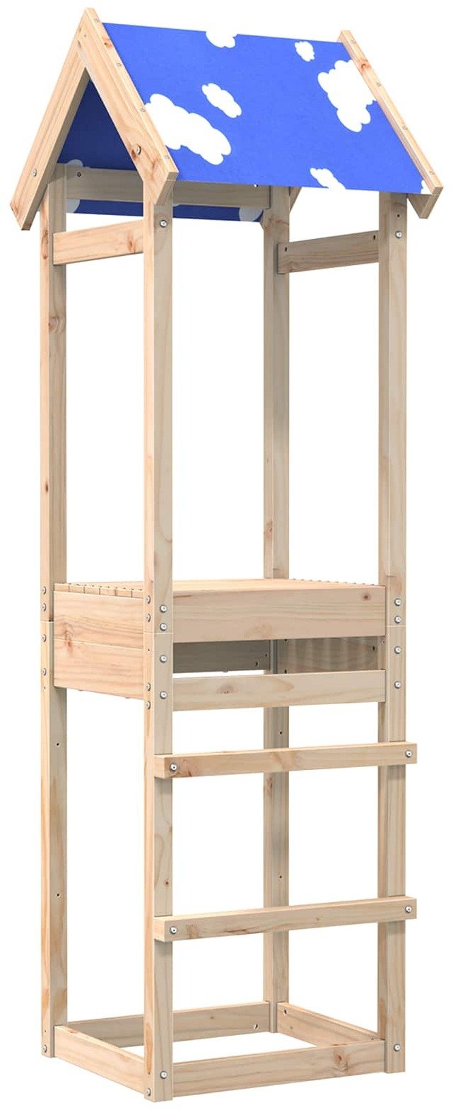 vidaXL Wieża do zabawy Brązowy, 52,5 x 46,5 x 195 cm, Lekkie drewno sosnowe