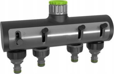 Stalco Rozdzielacz poczwórny do ogrodu z zaworami wielofunkcyjny