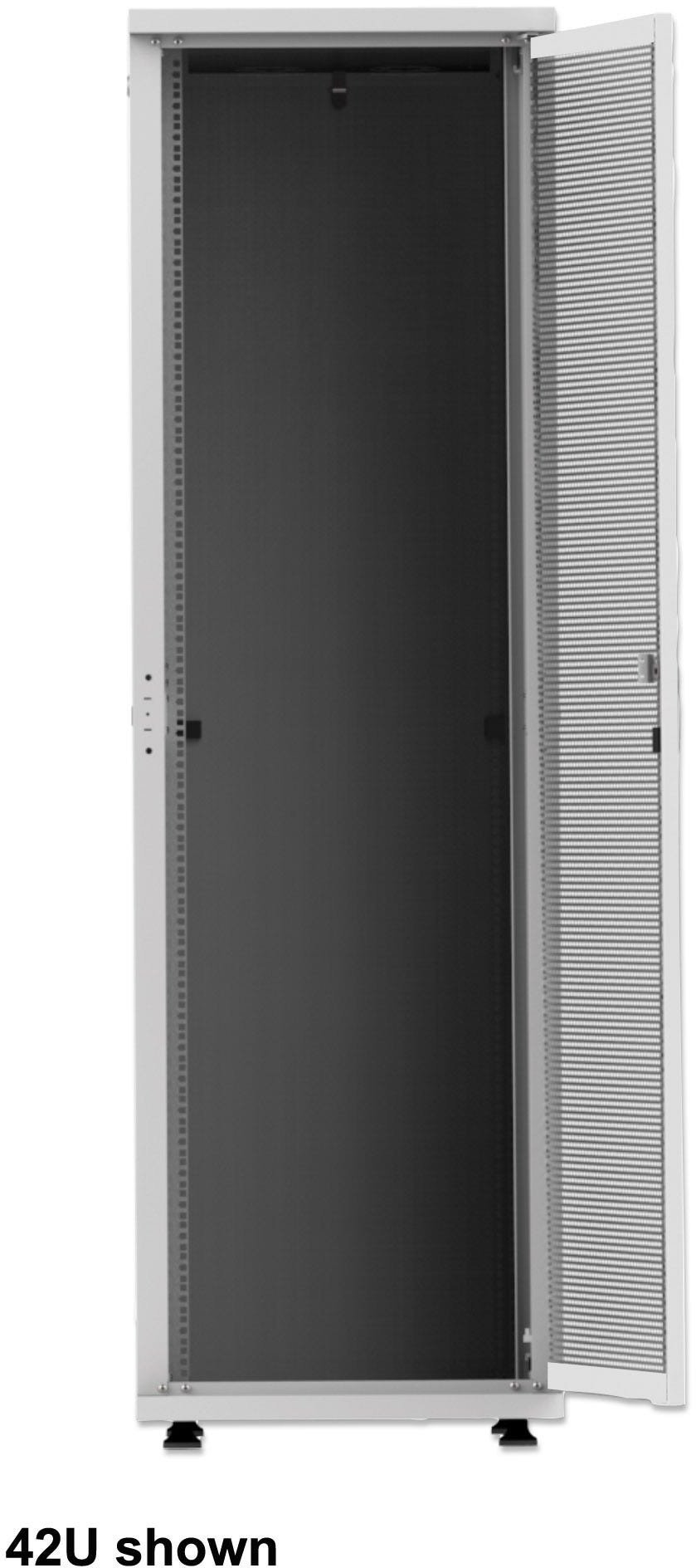 INTELLINET 48,3 cm 19 Zoll Serverschrank Basic Line 42 HE 2033x600x1000mm HxBxT Flatpack Traglast 600kg grau