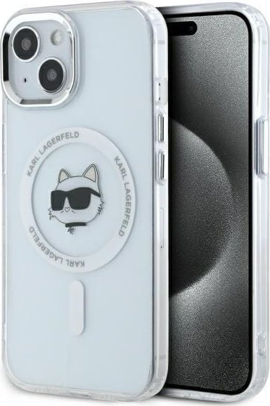 Karl Lagerfeld Karl Lagerfeld KLHMP15MHLSCHH iPhone 15 Plus 6.7" biały/white hardcase IML Metal Choupette Head MagSafe