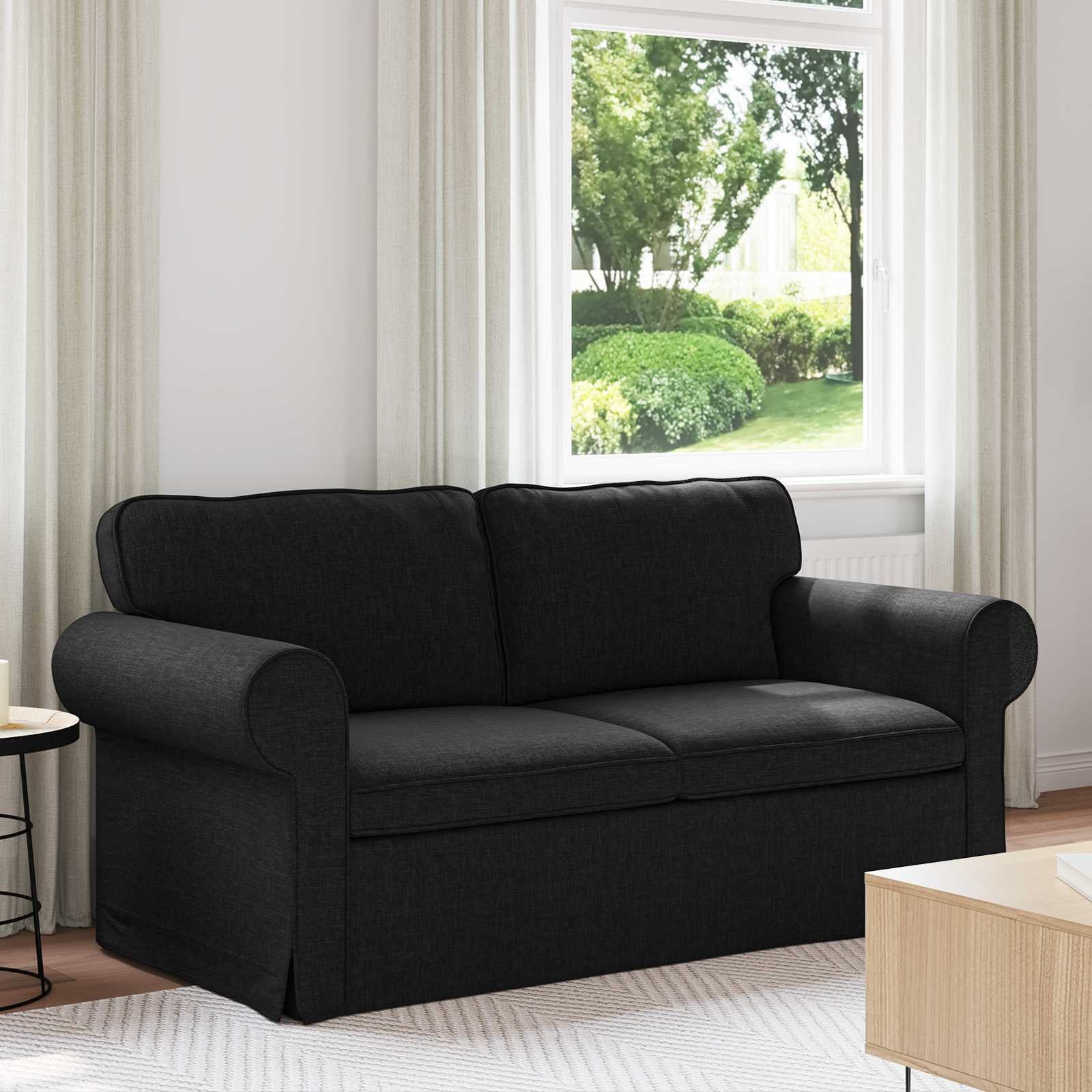 vidaXL Sofa Czarny 215 x 82 x 80 cm Metal