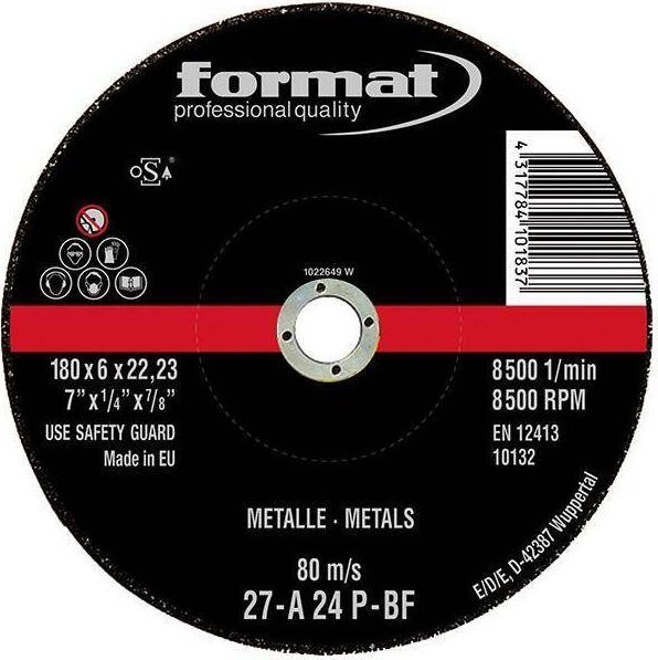 Format Tarcza ścierna do obróbki zgrubnej, odsadzona do stali i żeliwa 230x8mm FORMAT