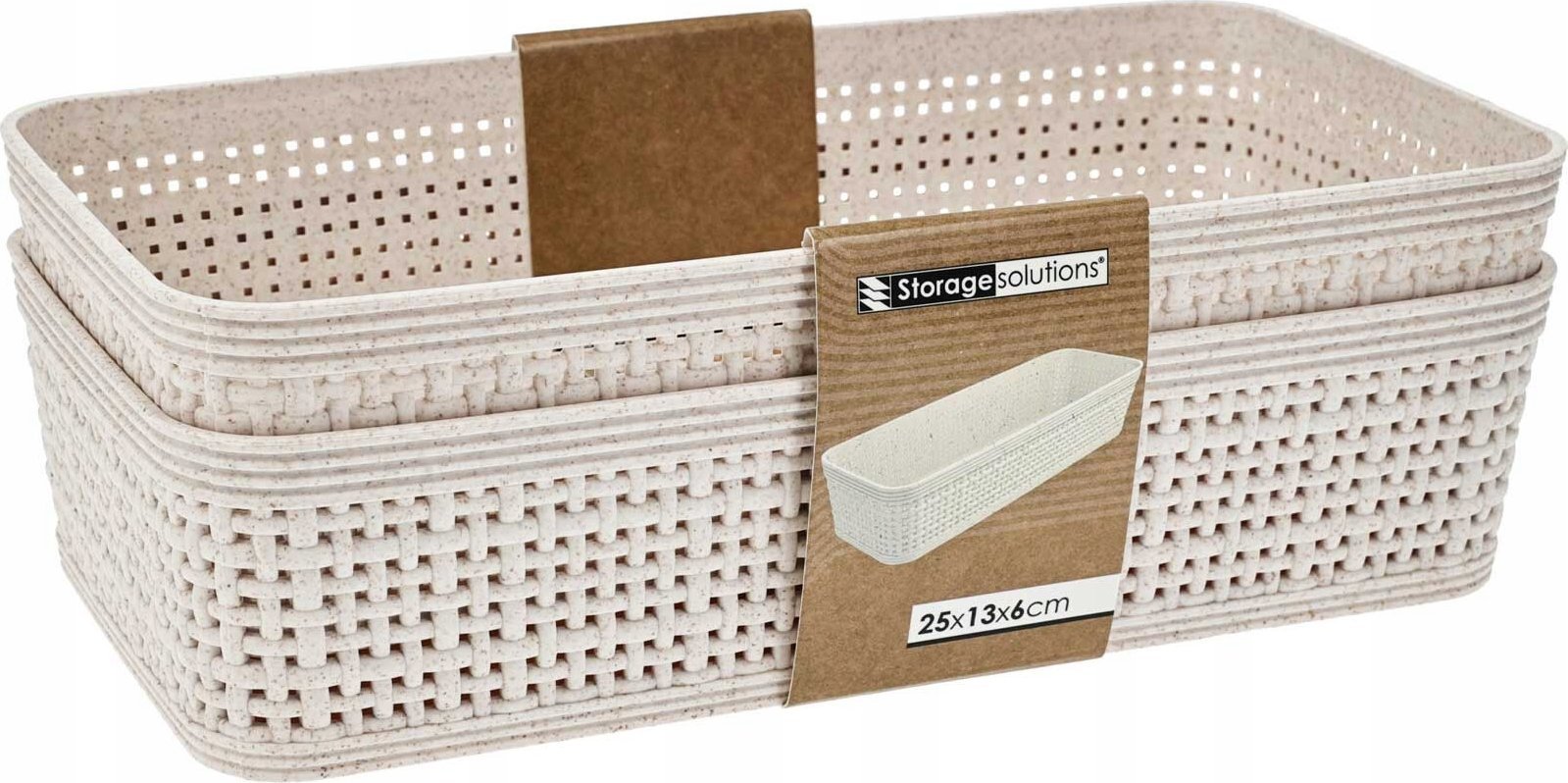 Plastikowe koszyki do organizacji, 25 x 13,5 x 6 cm, 2 szt.