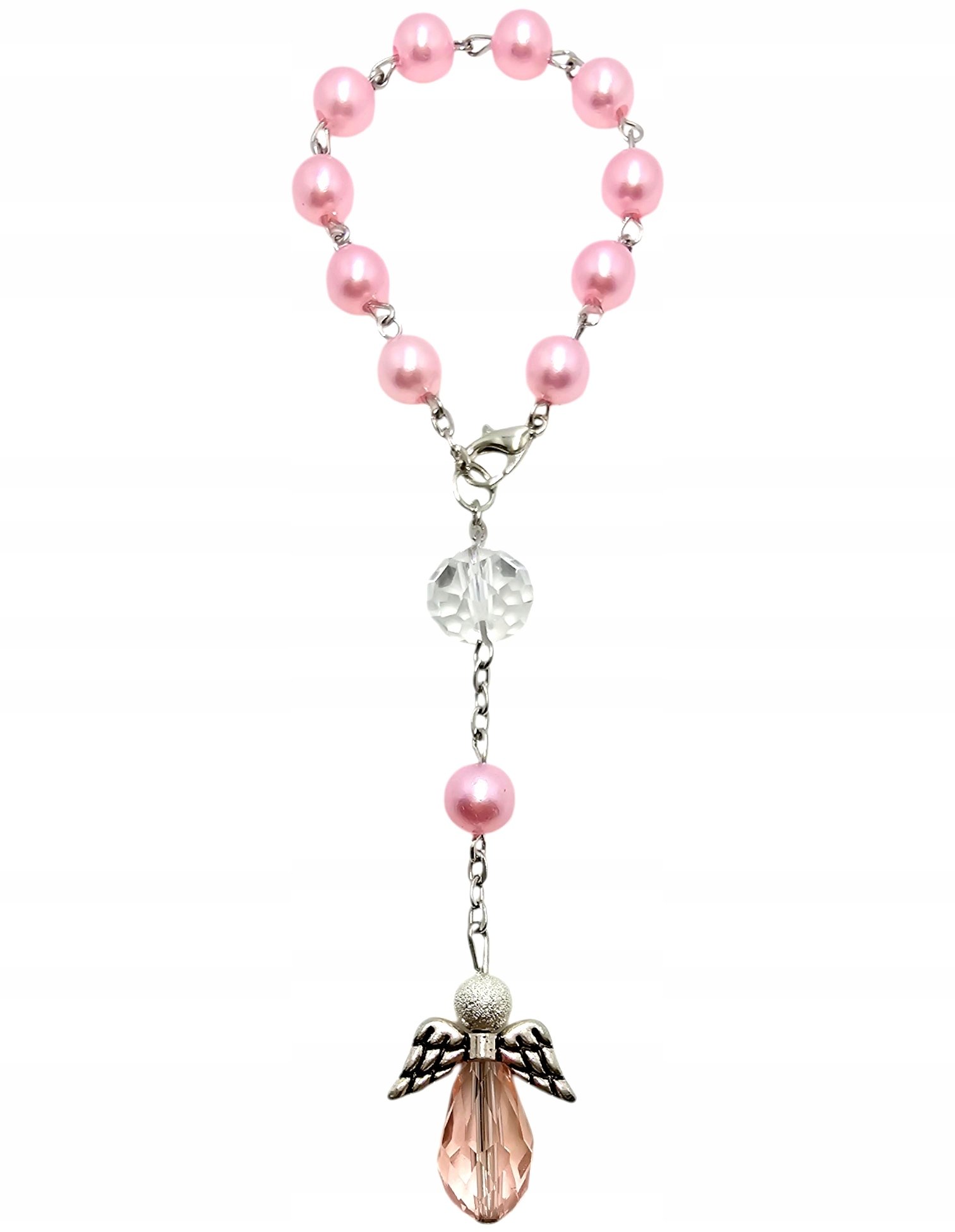 Różaniec 10-tka różańca różowy Aniołek