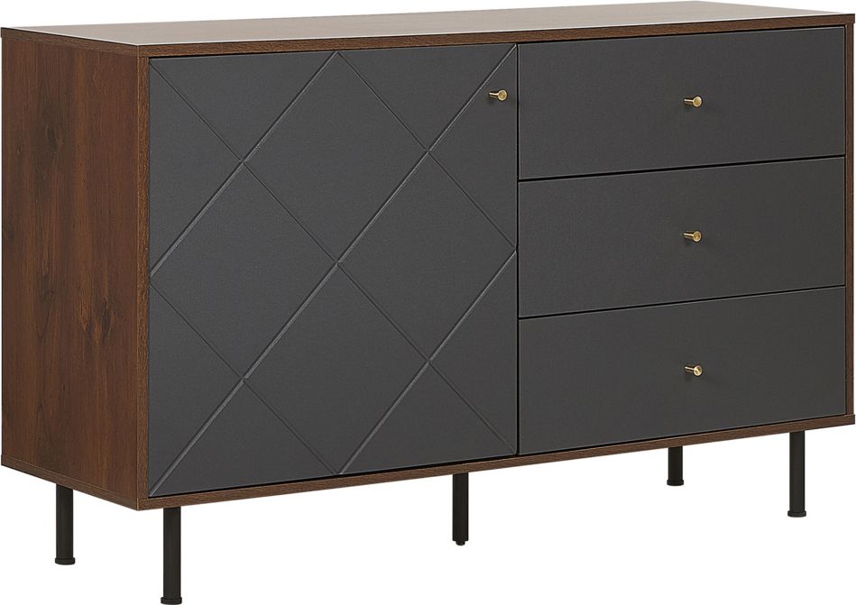 Shumee Komoda ciemne drewno z szarym PALMER