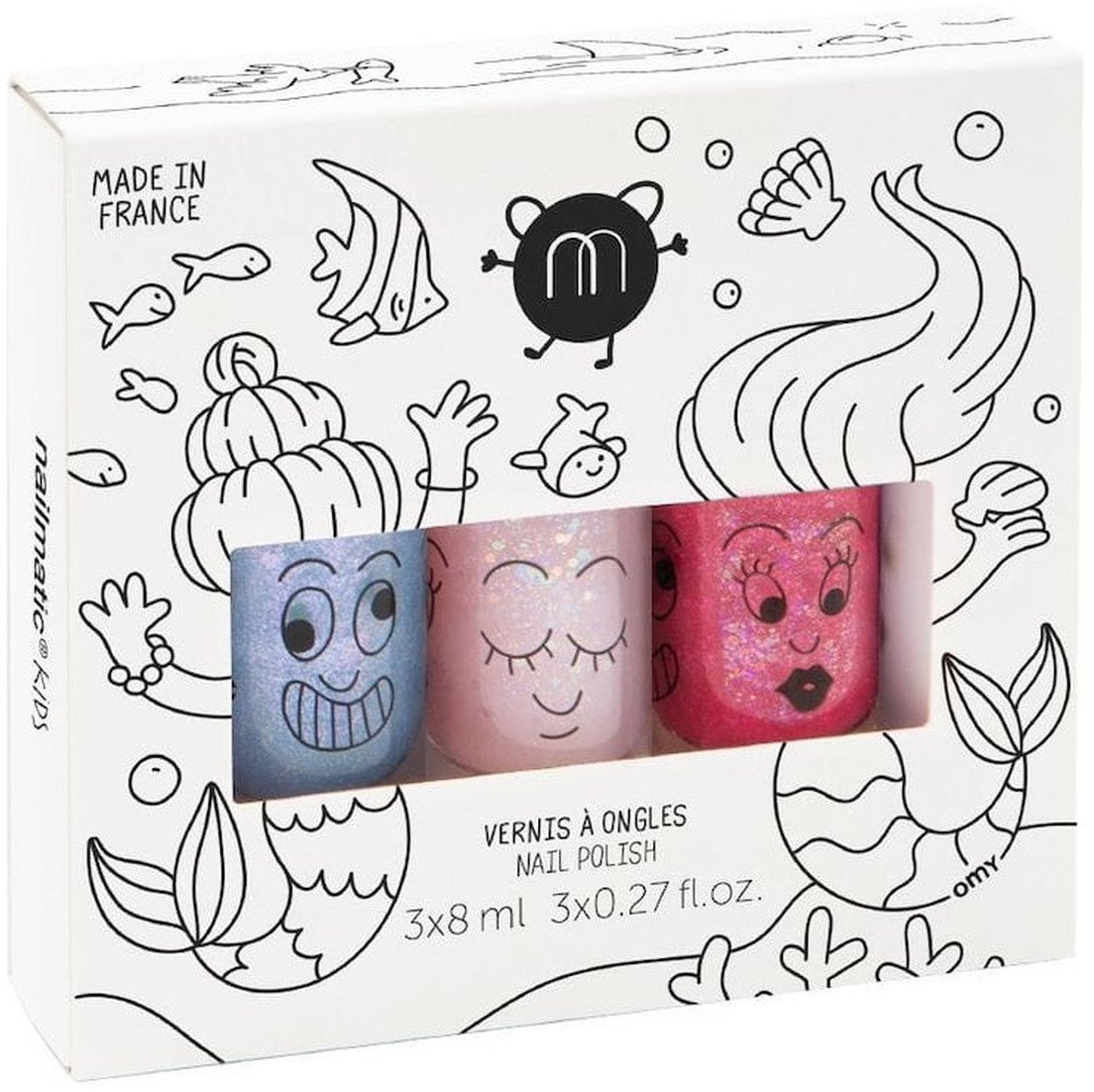 Nailmatic Kids Mermaid zestaw lakierów do paznokci 8ml