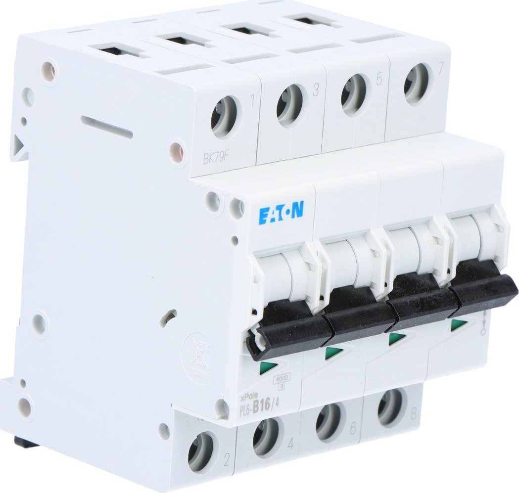 Eaton Wyłącznik nadprądowy 4P B 16A 6kA AC PL6-B16/4 166494