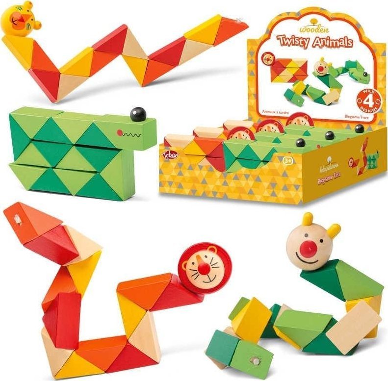 Drewniane skrętne zwierzęta MIX
