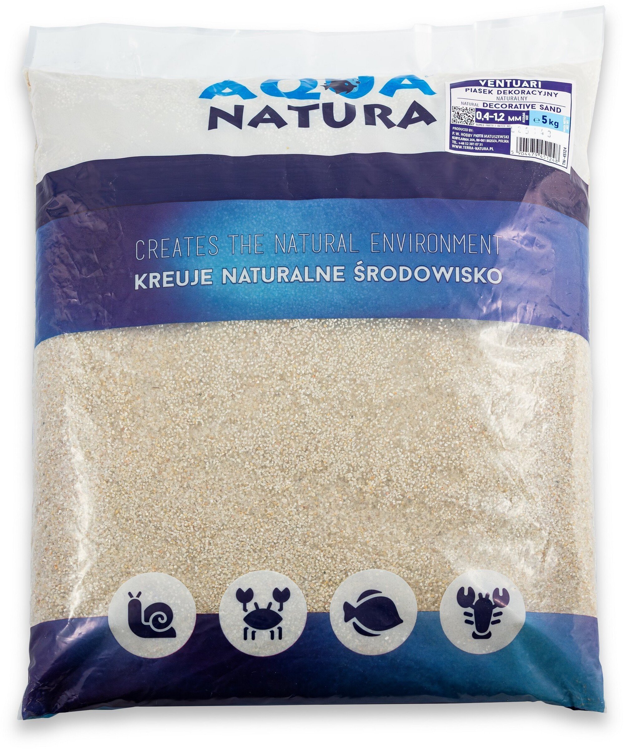ZOOLOGIA Aqua Natura, Ventuari dekoracyjny piasek do akwarium, 0,4 -1,2 mm 5kg