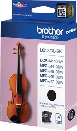 Tusz Brother BROTHER LC-127XL ink cartridge black high capacity 1.200 pages 1-pack blister without alarm