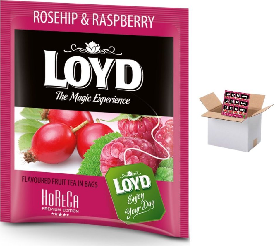 Loyd LOYD Herbata Rosehip Raspberry - różano malinowa 500 saszetek kopertowana (karton zbiorczy)