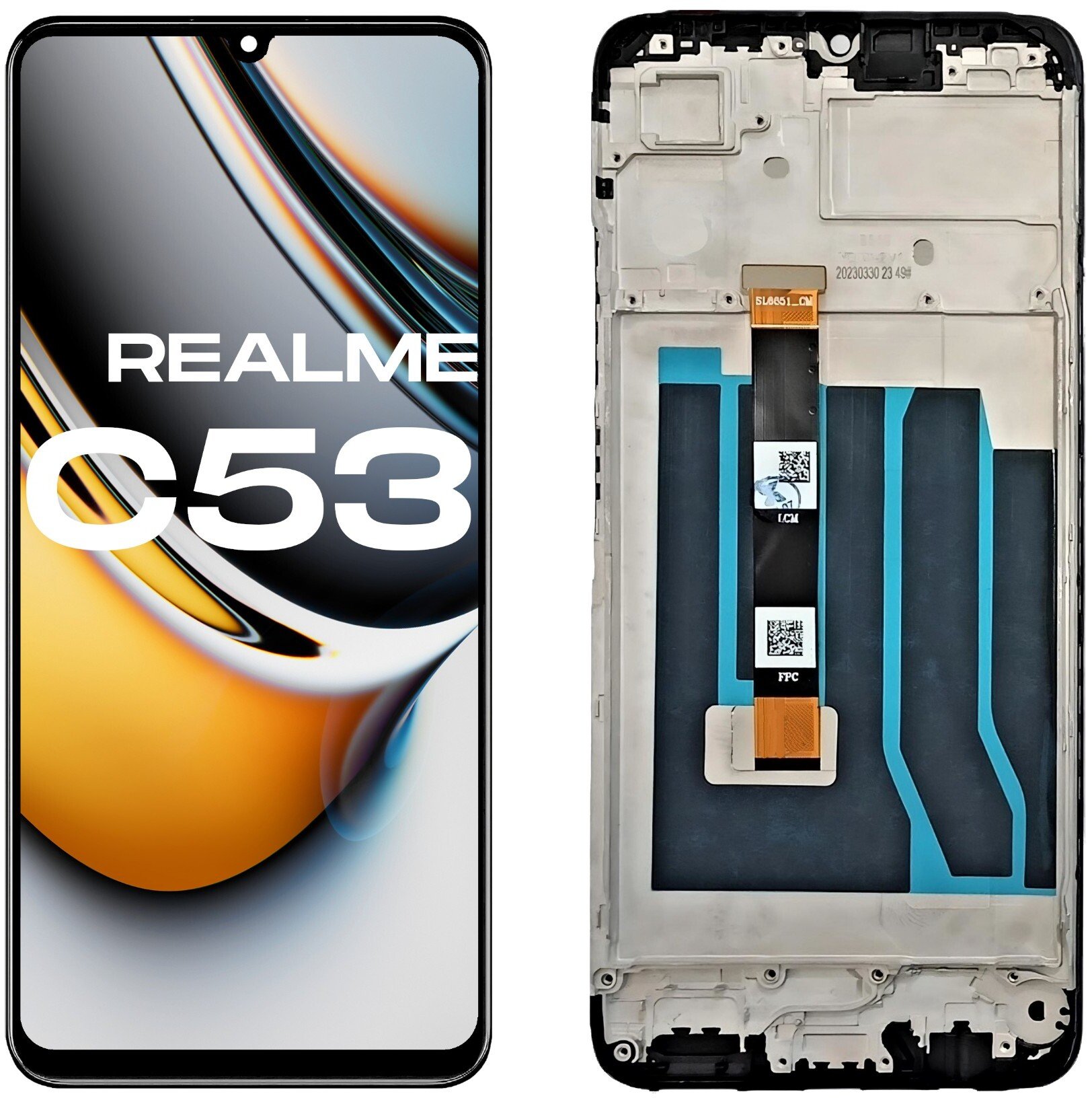 Wyświetlacz do Realme C53 LCD RMX3760 Ekran Ramka