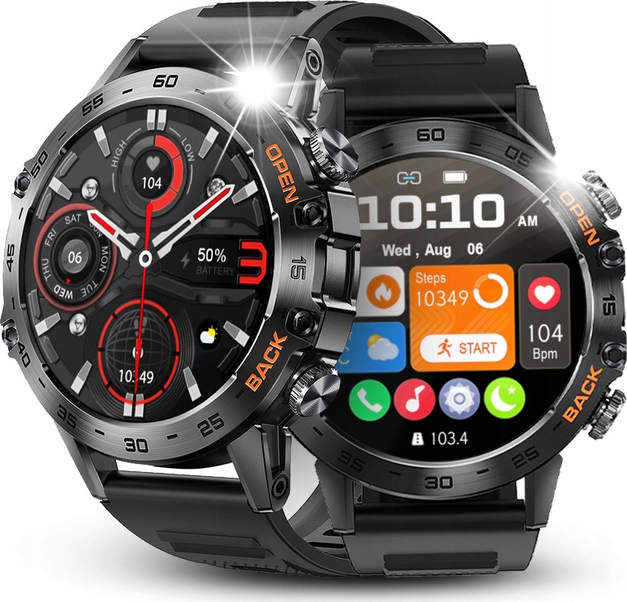 SMARTWATCH WODOODPORNY ZEGAREK MĘSKI MENU PL ROZMOWY CIŚNIENIE SMART WATCH