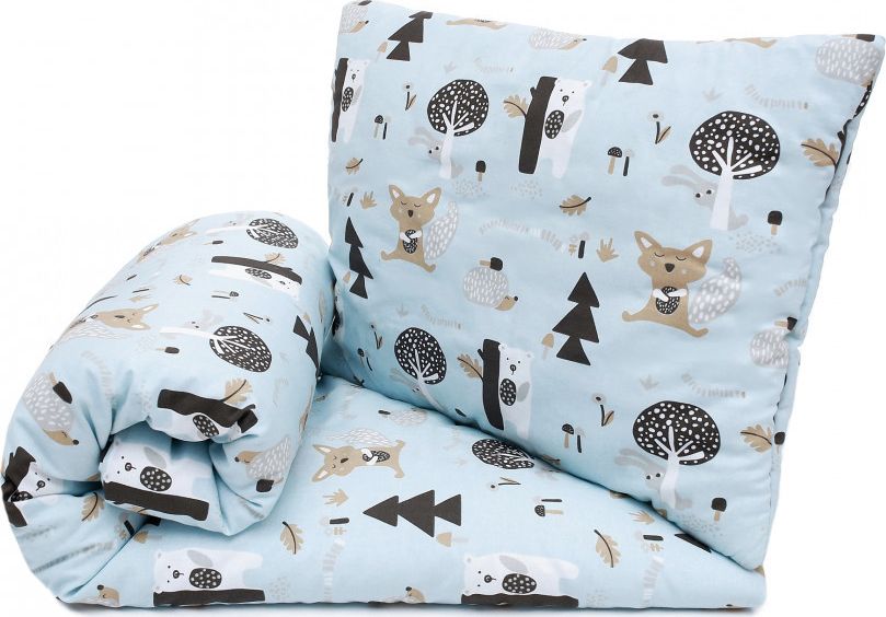 Pulp Bawełniana pościel z wypełnieniem do gondoli i wózeczka (Lazurowy Las)